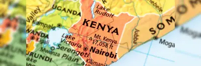 A map of Africa focused on Kenya.