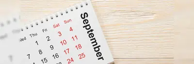 A calendar open on the September page.