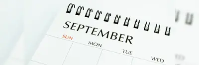 A calendar open on the September page.
