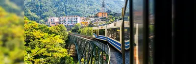 The view out of the window aboard the Centovalli Railway, Switzerland