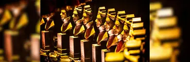 A row of Olivier trophies