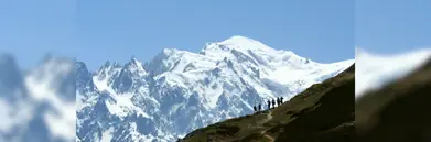 Hikers hiking Mount Blanc
