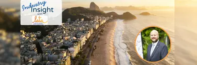 A picture of Brazil beach with a headshot of Martin and the LATA logo