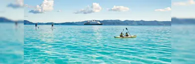People canoeing in the Caribbean
