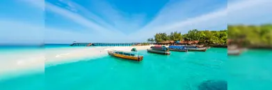 Zanzibar beach with boats