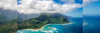 View on Napali Coast on Kauai island on Hawaii