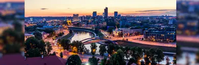 Vilnius, Lithuania, at night