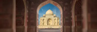 Taj Mahal from archway view