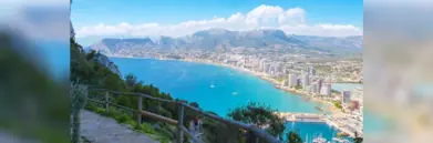 Costa Blanca Mountains and beach view