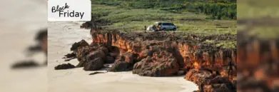 Motorhome on cliff edge in Australia