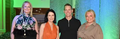 Agents and Sun Princess Ambassadors Johanne Ludlam Bolsover Criona Buggie Travel Counsellors and Erica Todd Cruise.co.uk onboard Princess Cruises newest ship Sun Princess pictured with J