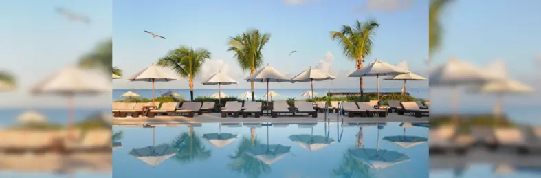 The poolside area at Club Med Punta Cana.