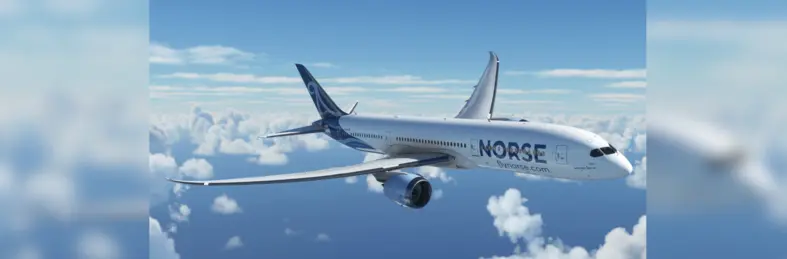 Norse Atlantic Boeing 787-9 Dreamliner in flight. 