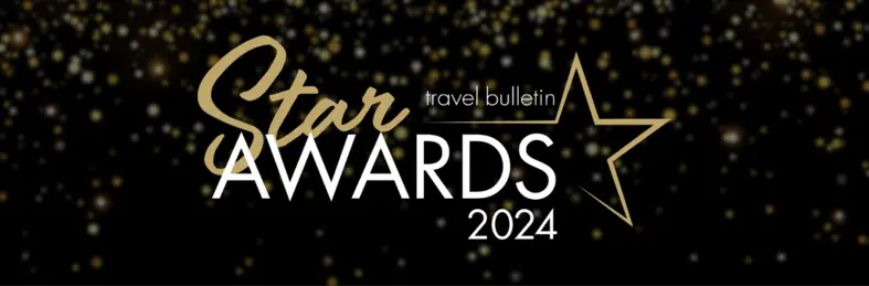 Star Awards 2024 logo above blurred background of gold glitter.