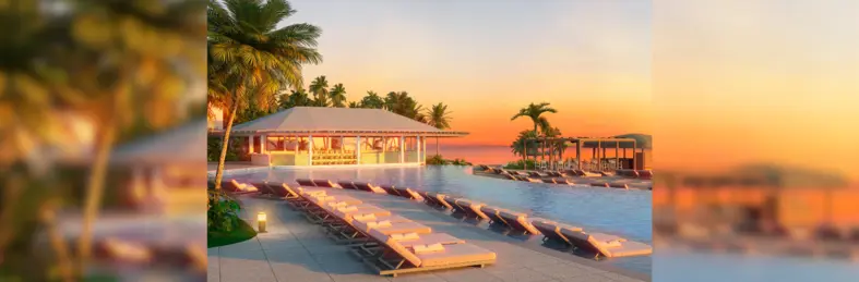 The Diamond Club pool at Royalton Hideaway at Blue Waters, Jamaica.