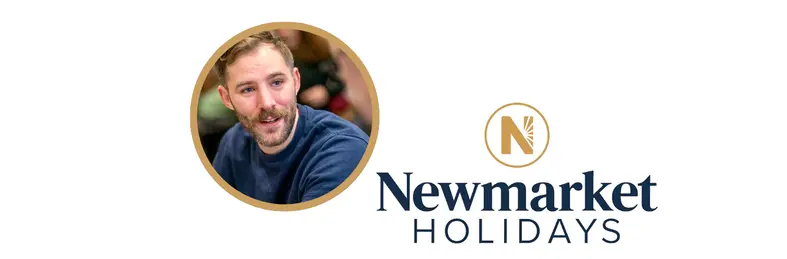 Dale Bray headshot next to the Newmarket Holidays logo.