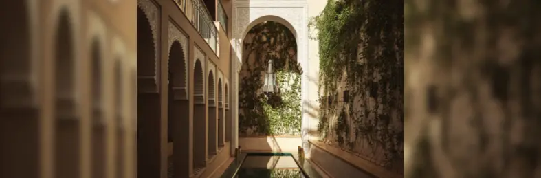 The pool area at the IZZA Hotel in Marrakech.