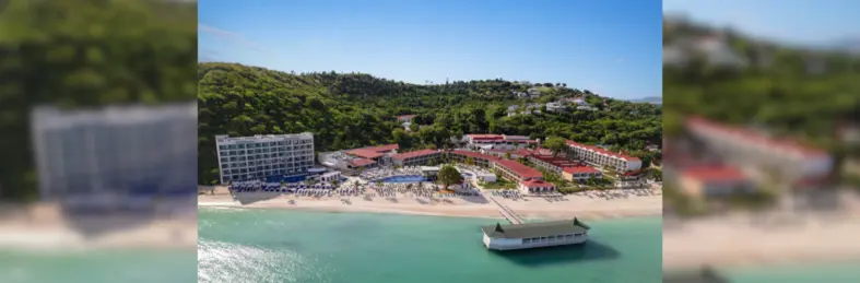 Aerial shot of Royalton CHIC Antigua.