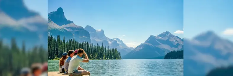 Guests on a pier in an American National Park.