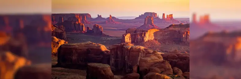 Monument Valley, Utah at sunset.
