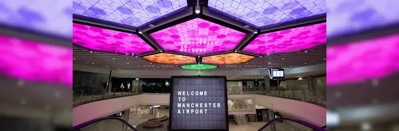 The departures area at Manchester Airport Terminal 2.
