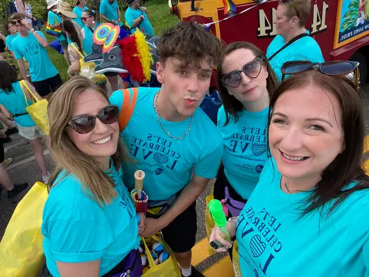 Agents and Pete Gregory during the St. Pete Pride Parade. 