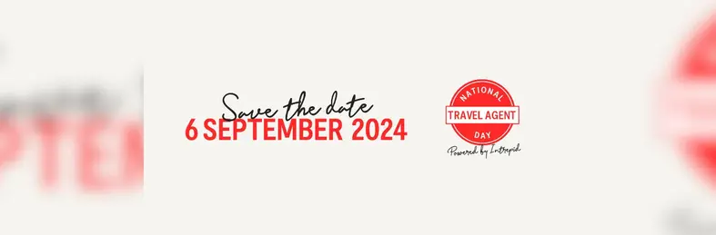 A 'Save the Date' banner for National Travel Agent Day 2024