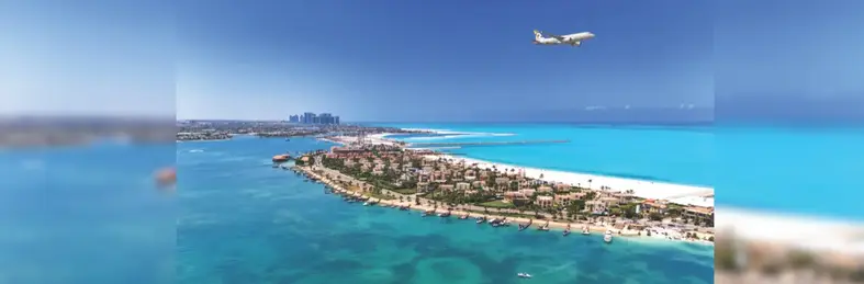 Image of an Etihad aircraft flying over El Alamein