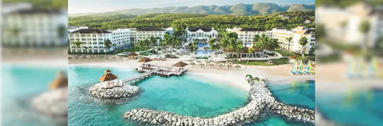 An aerial photo of the beachfront area at Hyatt Ziva Rose Hall