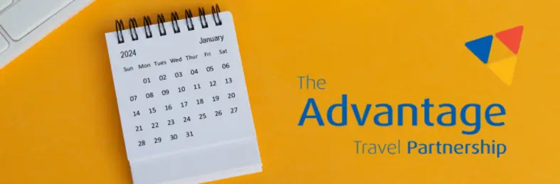 2024 Calendar with Advantage Travel Partnership logo