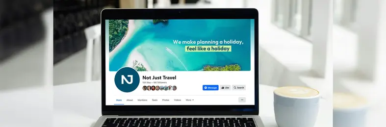 A rendering of the new Not Just Travel branding on its Facebook page.