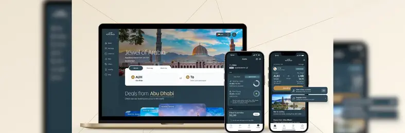 Image of the new digital platform interface on both laptops and phones