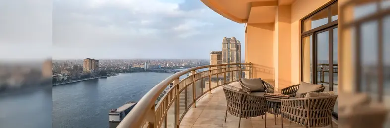 The balcony of a suite at Sofitel Cairo Downtown Nile