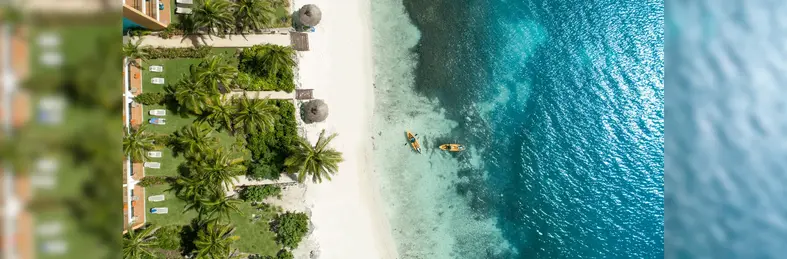 The beachfront area at Club Med Cancun.
