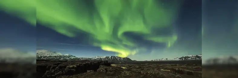 The Northern Lights over the North of Iceland
