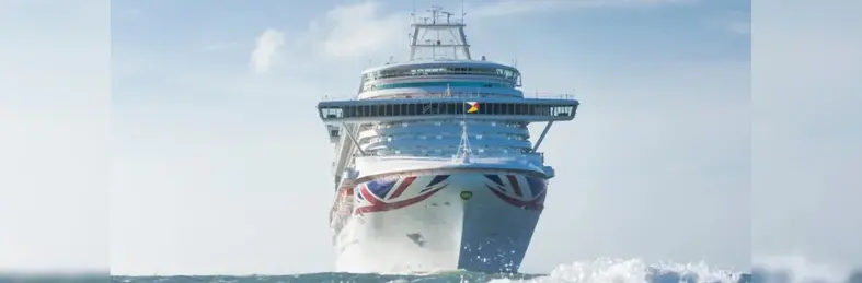 The bow of P&O Azura at sea.