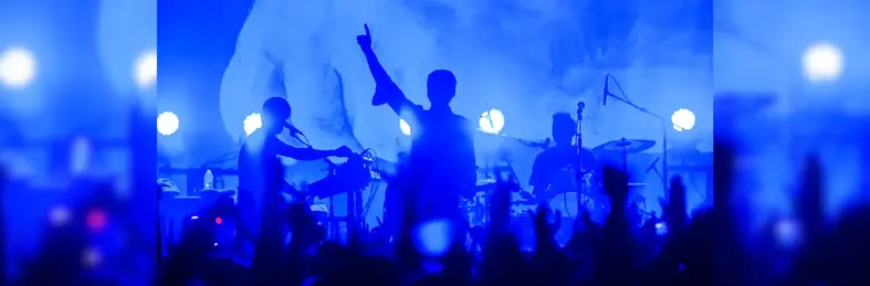 A band on stage at a concert