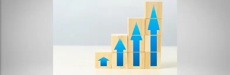 Graph showing upward growth