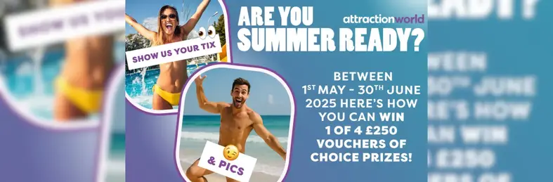 Graphic image advertising Attraction World's campaign