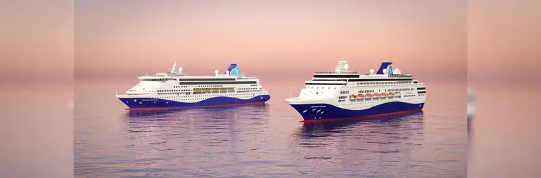 Both Celestyal cruise ships, Celestyal Journey and Celestyal Discovery, sailing in the Arabian Gulf.