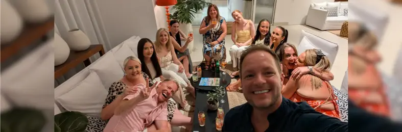 BDM Stewart Plumridge with travel agents on the fam trip at Domes Noruz Kassandra