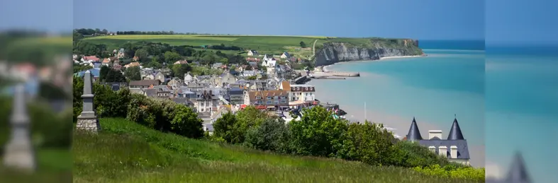 The seafront of Arromanches-les-Bains, Normandy