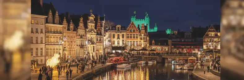 One of the Belgium Christmas markets along the river