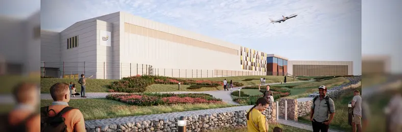 An artist rendering of the new terminal at Leeds Bradford.