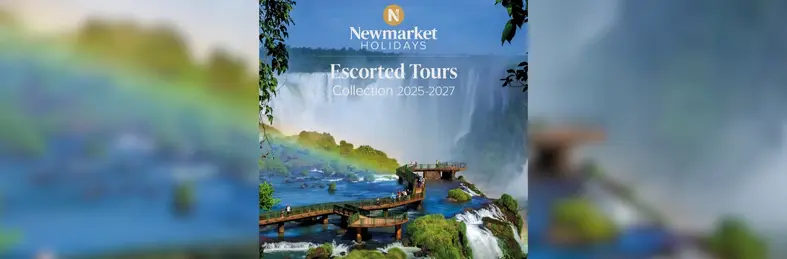 The front page of Newmarket's summer brochure with the Iguazú Falls on the cover