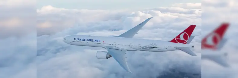 A Turkish Airlines plane flying