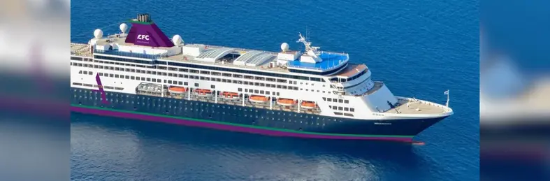 A mock up of Renaissance, Ambassador Cruise Line's upcoming third ship.