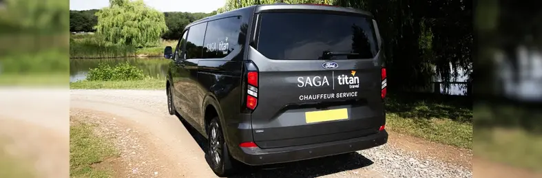 A Saga and Titan Travel-branded Ford Tourneo Custom V710 Titanium.
