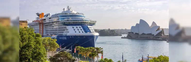 Celebrity Edge in front of the Sydney Opera House