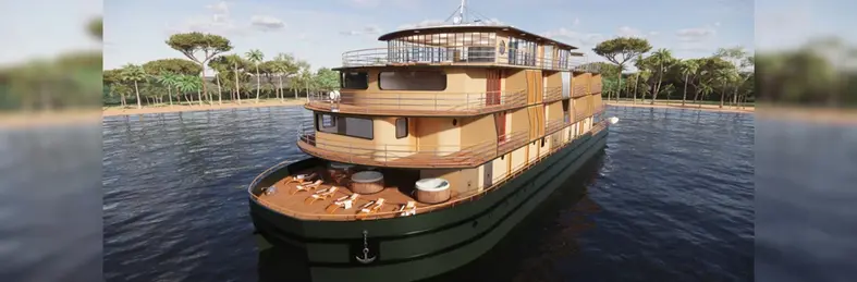 RV Brasilian Dream, a new luxury cruise ship from CroisiEurope designed for Amazon River cruises. 